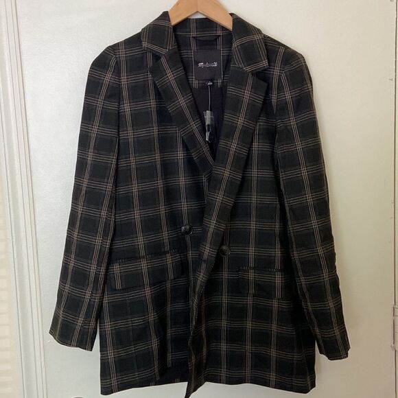 Madewell The Caldwell Double-Breasted Blazer in Seaton Plaid - Picture 7 of 8
